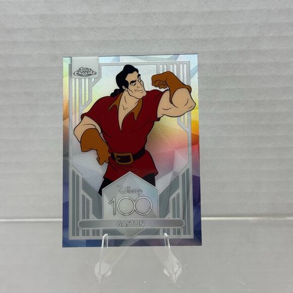 Disney Topps Chrome 2023 Disney 100 Gaston Beauty and the Beast Refractor - Picture 3 of 5